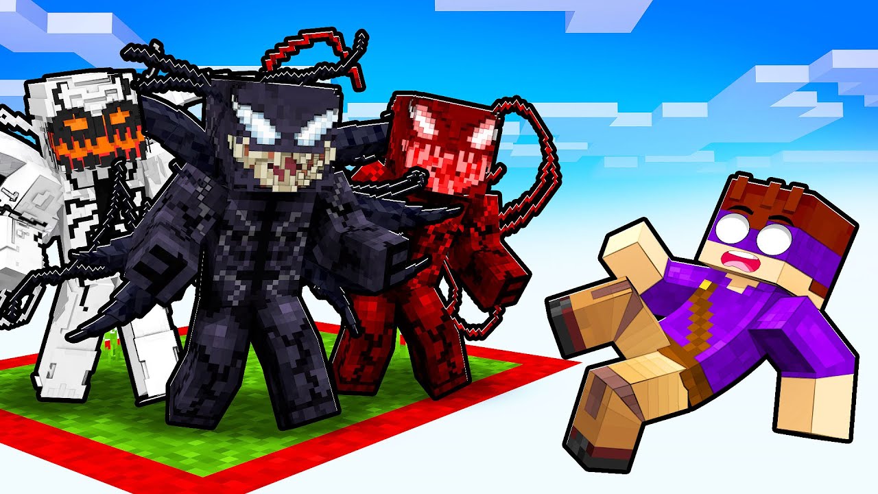 PRESO EM UMA CHUNCK com AS SIMBIONTES no MINECRAFT!! (Venom,Anti-venom e Carnificina)