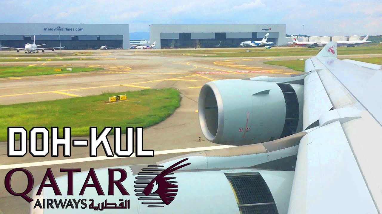 Qatar Airways Airbus A340-642 Landing in Kuala Lumpur