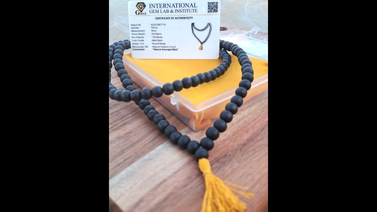 Natural Unpolished Original Sacred Karungali (Black Ebony Wood) Malai 8 MM #shorts #shortsfeed
