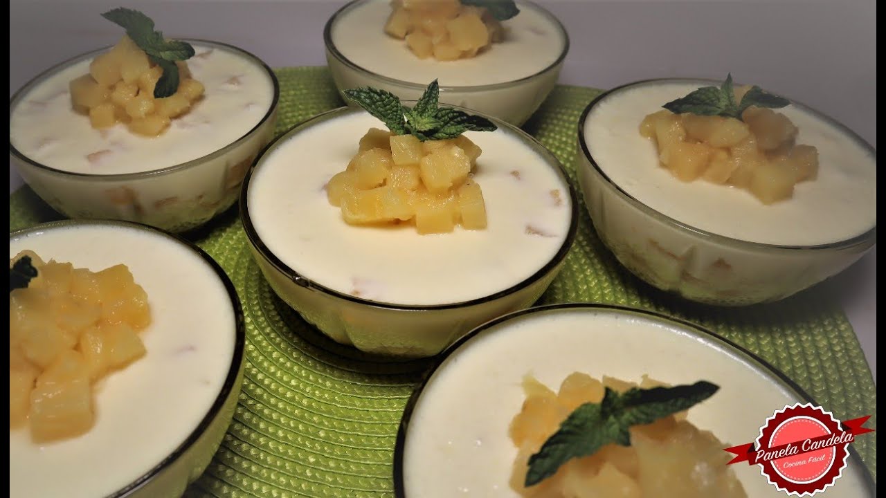 Mousse de Piña Natural🍍💛💛💛 CREMOSO, DELICADO Y FRESCO SABOR😋✅ Fácil y Rápido en Licuadora!!!💯🔝👏🏼