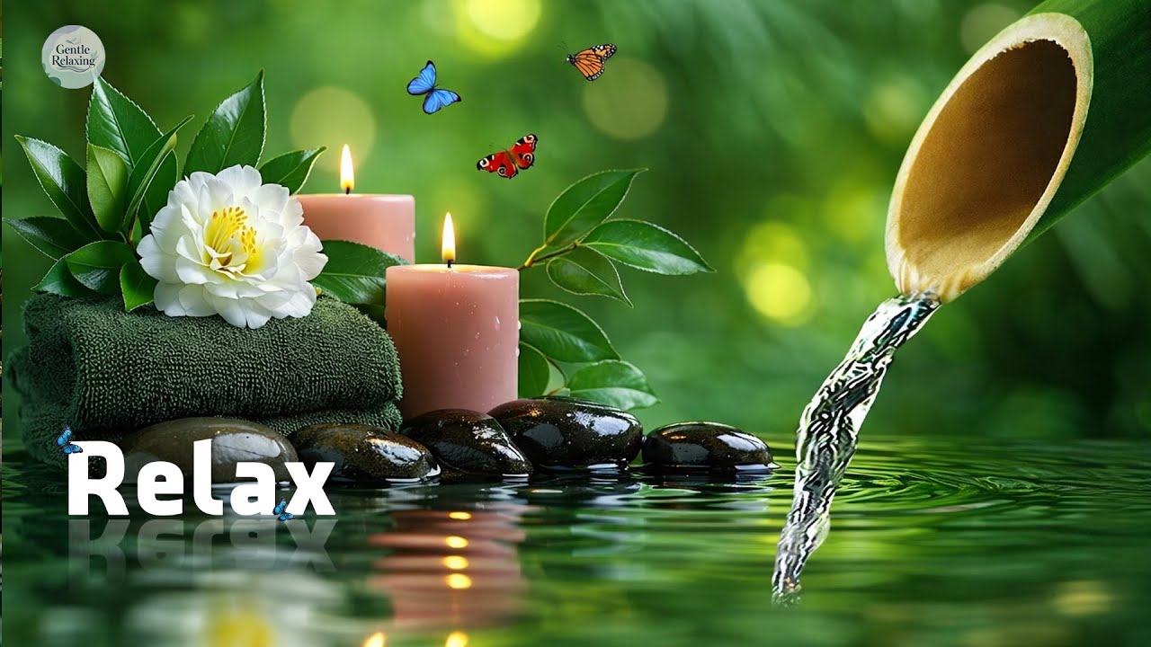 Soothing Spa Piano Music 🌿 Relaxing Sleep Music & Nature Sounds, Bamboo Water Fountain, Calm Music