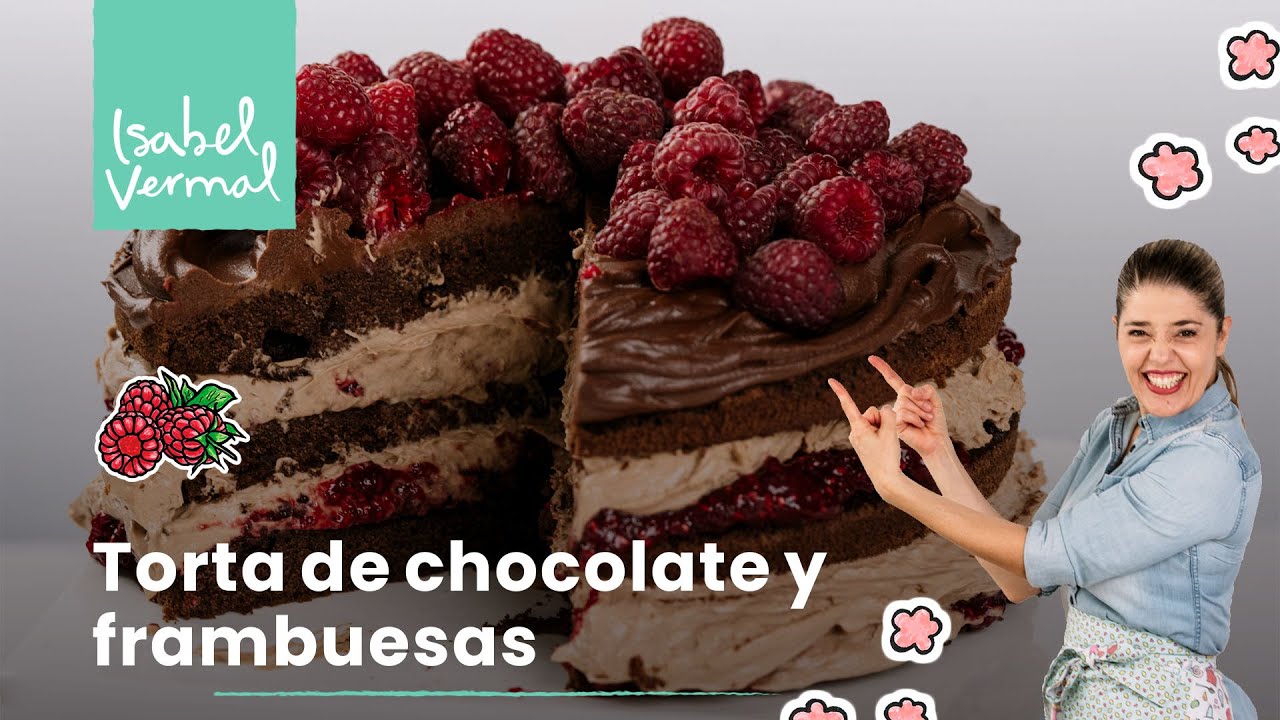 Torta de chocolate y frambuesas