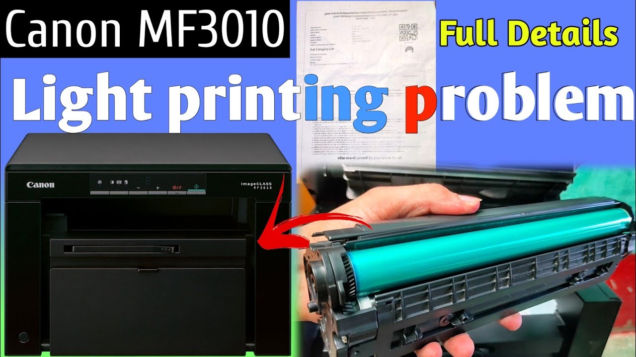 Canon mf3010 light print problem / dark print kaise kare , cartridge refill kaise kare .
