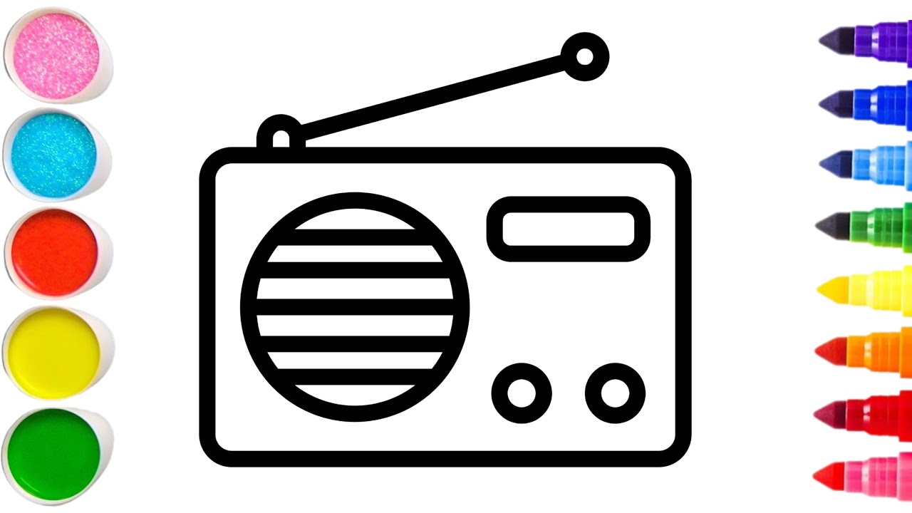 Draw and Colour FM Radio Drawing 📻  | Easy Drawing, Coloring Painting For kids