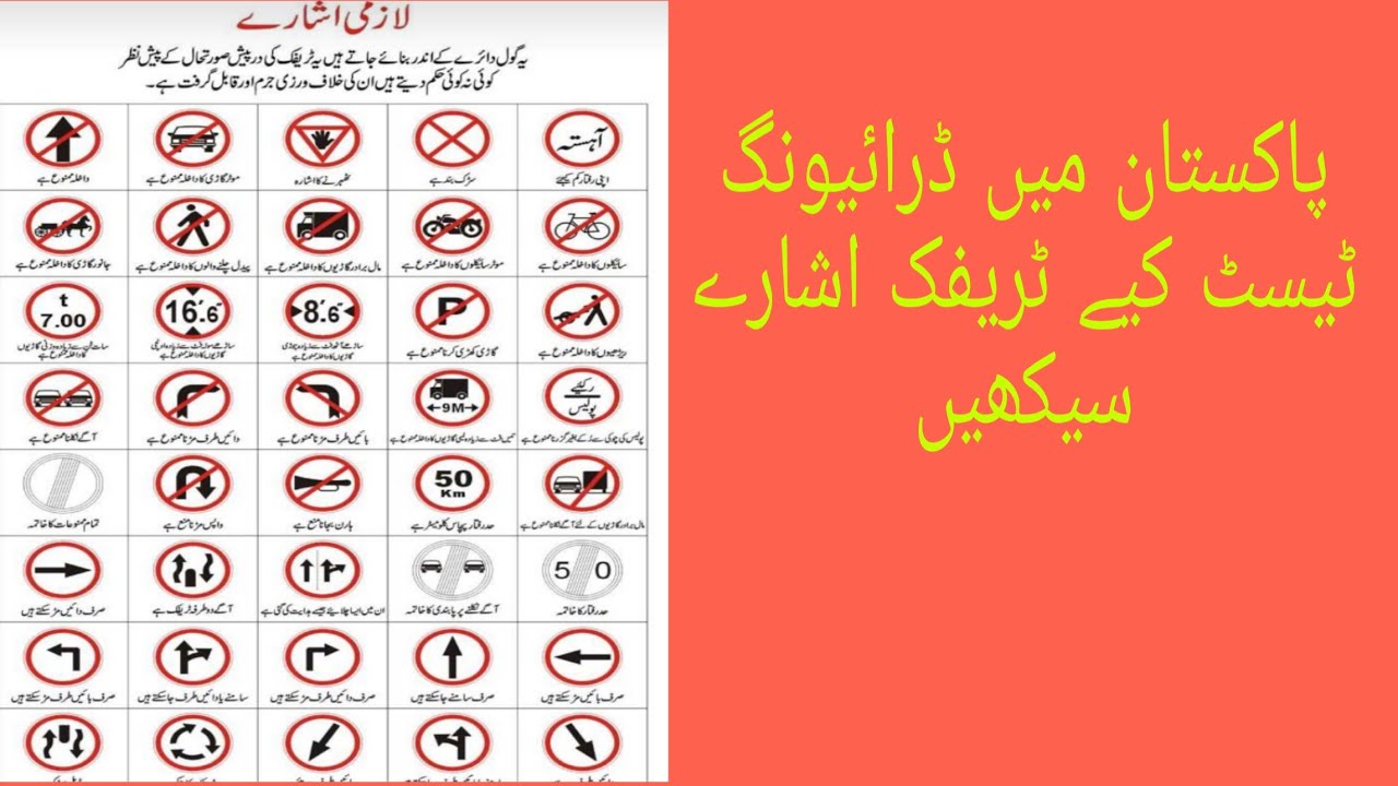 Driving License Test Traffic Signs Urdu