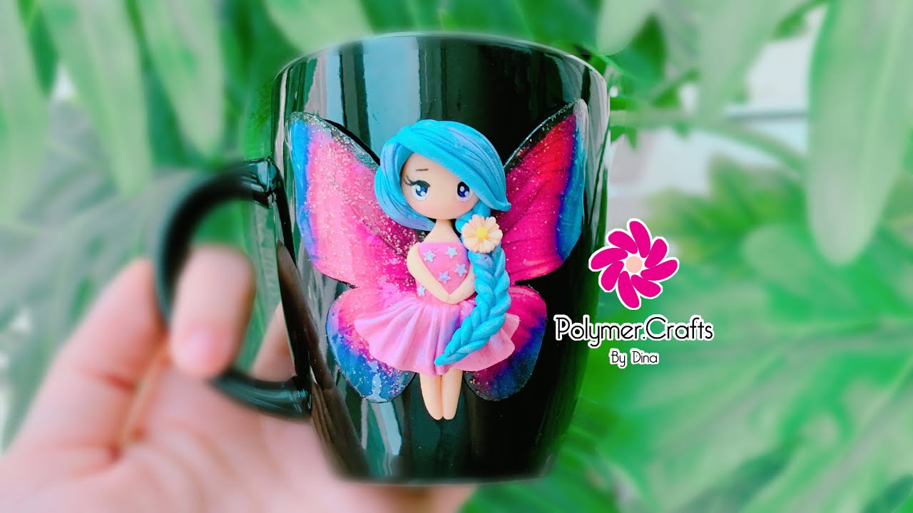 English captions! Polymer clay butterfly fairy - فراشة عروسة بالصلصال الحراري