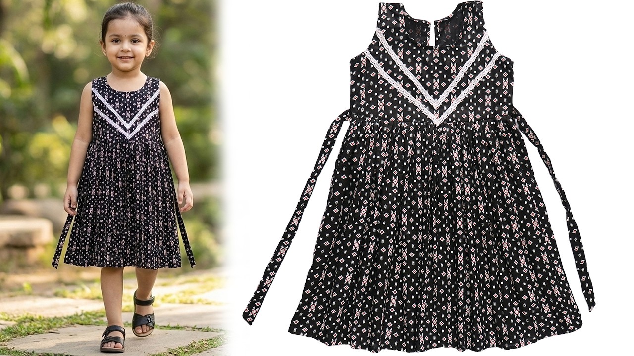 Full Flare Sleeveless Baby Frock with round neck | Easy Cutting & Stitching Tutorial
