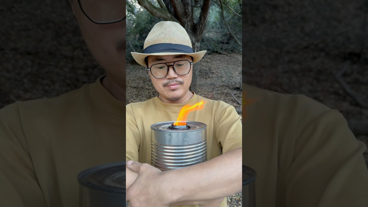 Homemade high-efficiency three-layer wood gas stove, outdoor smokeless artifact  #survival