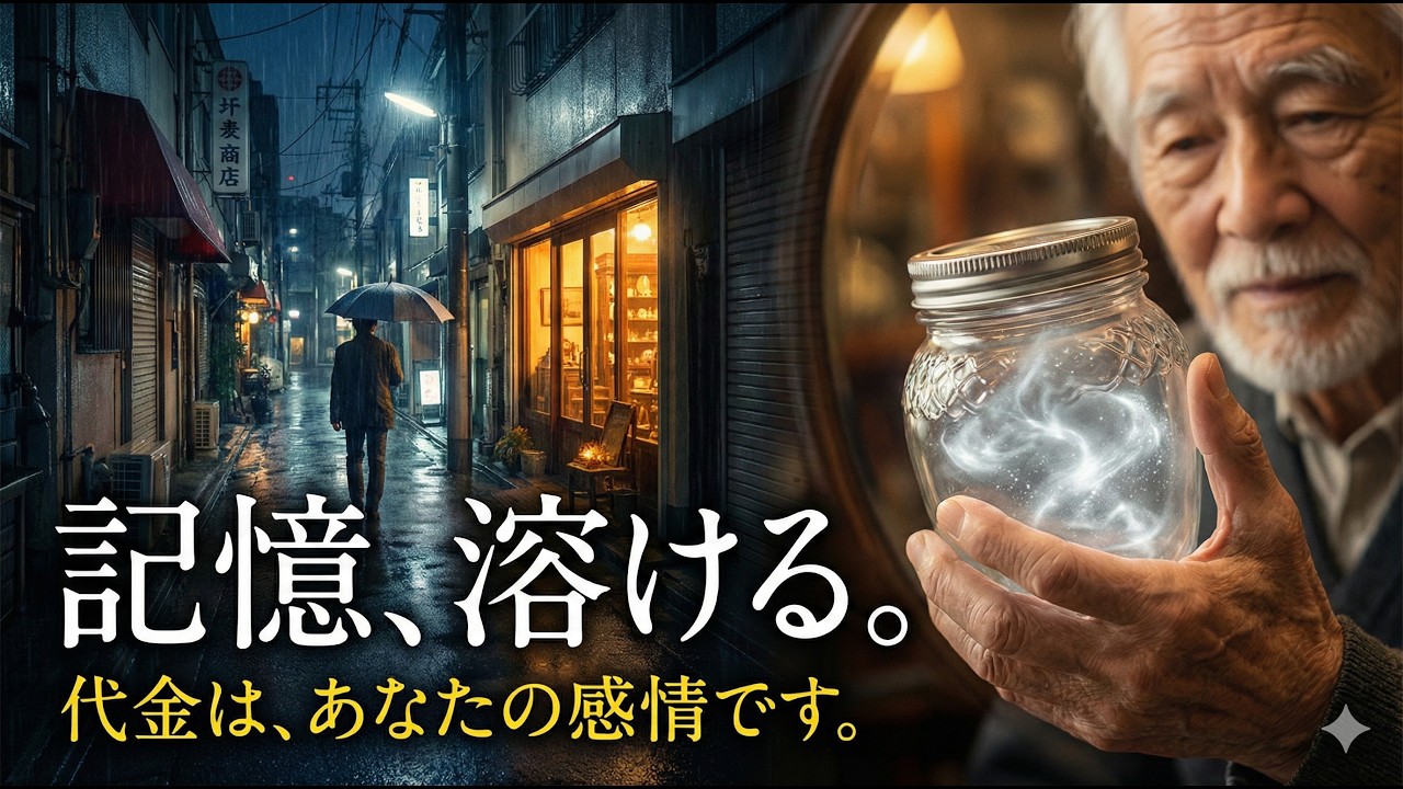 雨の夜、行き止まりの路地で見つけた「記憶を売る店」。銀髪の老人が差し出した“忘却の霧”の正体