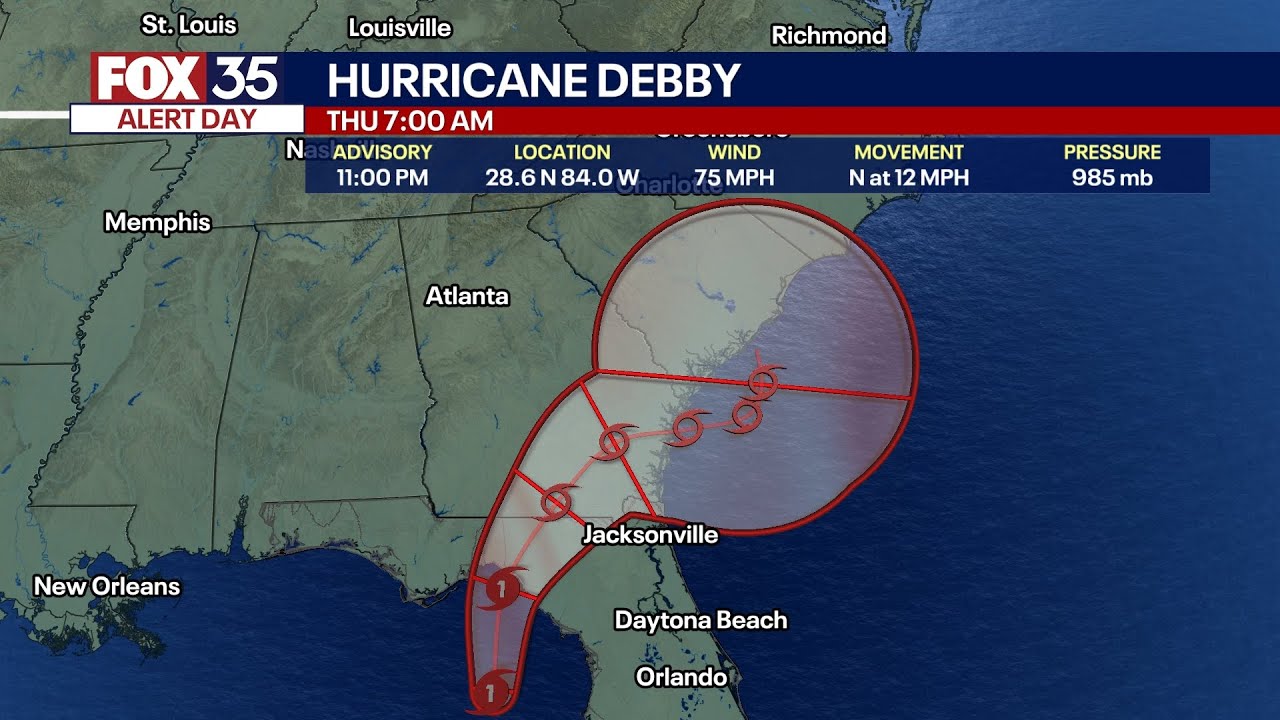 Hurricane Debby headed toward Florida's Big Bend
