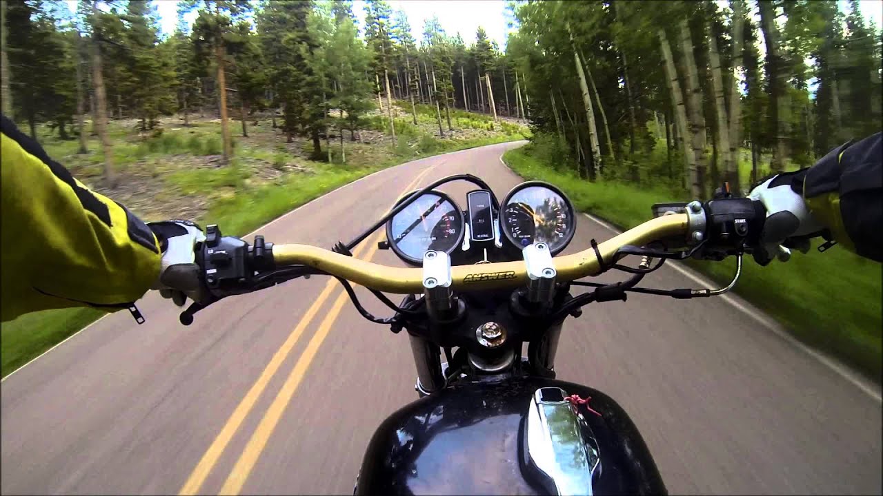 Riding the XS400 around Golden Gate Canyon