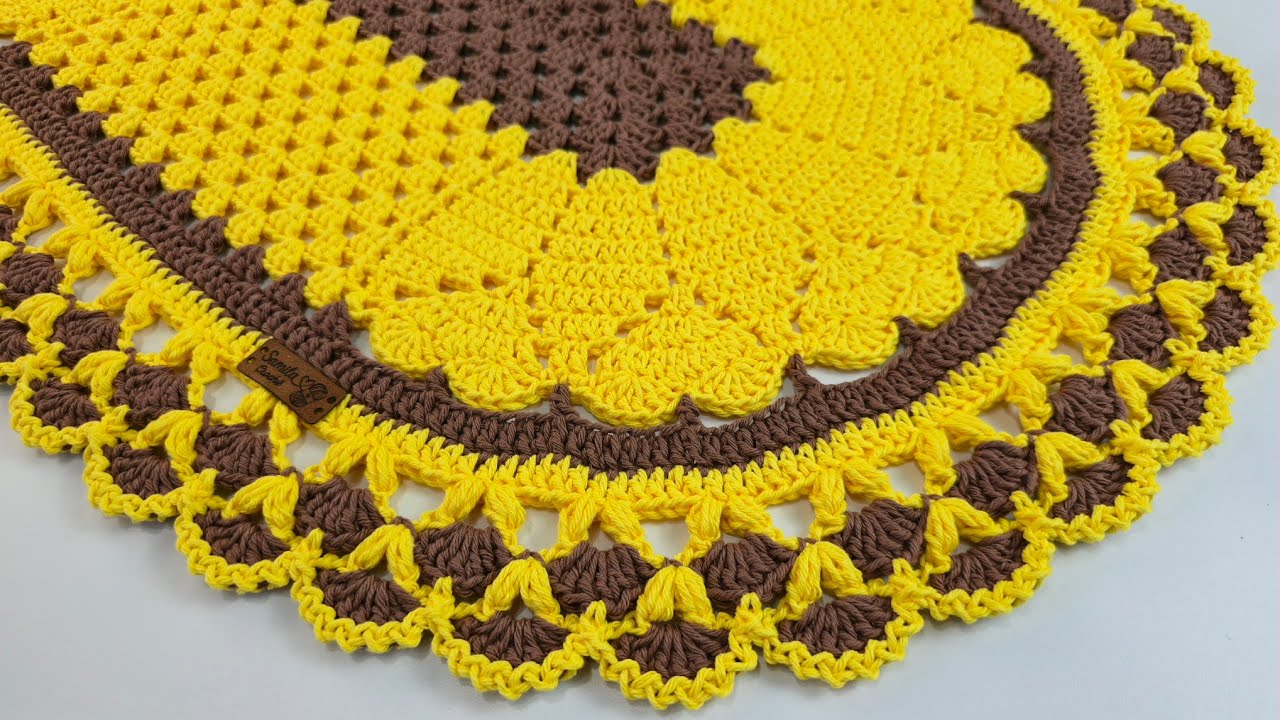  TAPETE EM CROCHÊ RAIO DE SOL – PASSO A PASSO COMPLETO #crochet #croche 🌞🌞