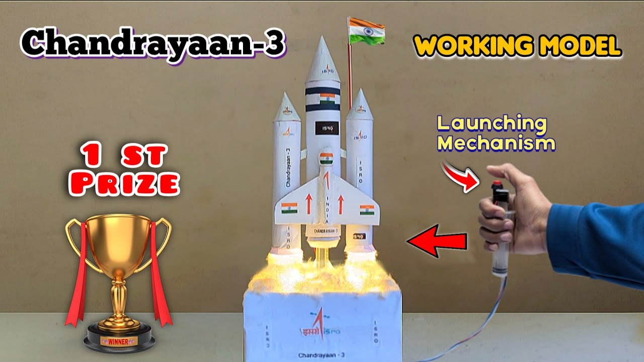 Chandrayaan-3 Working Model || Chandrayaan School Project || Real Rocket Launching 🚀 Science Project