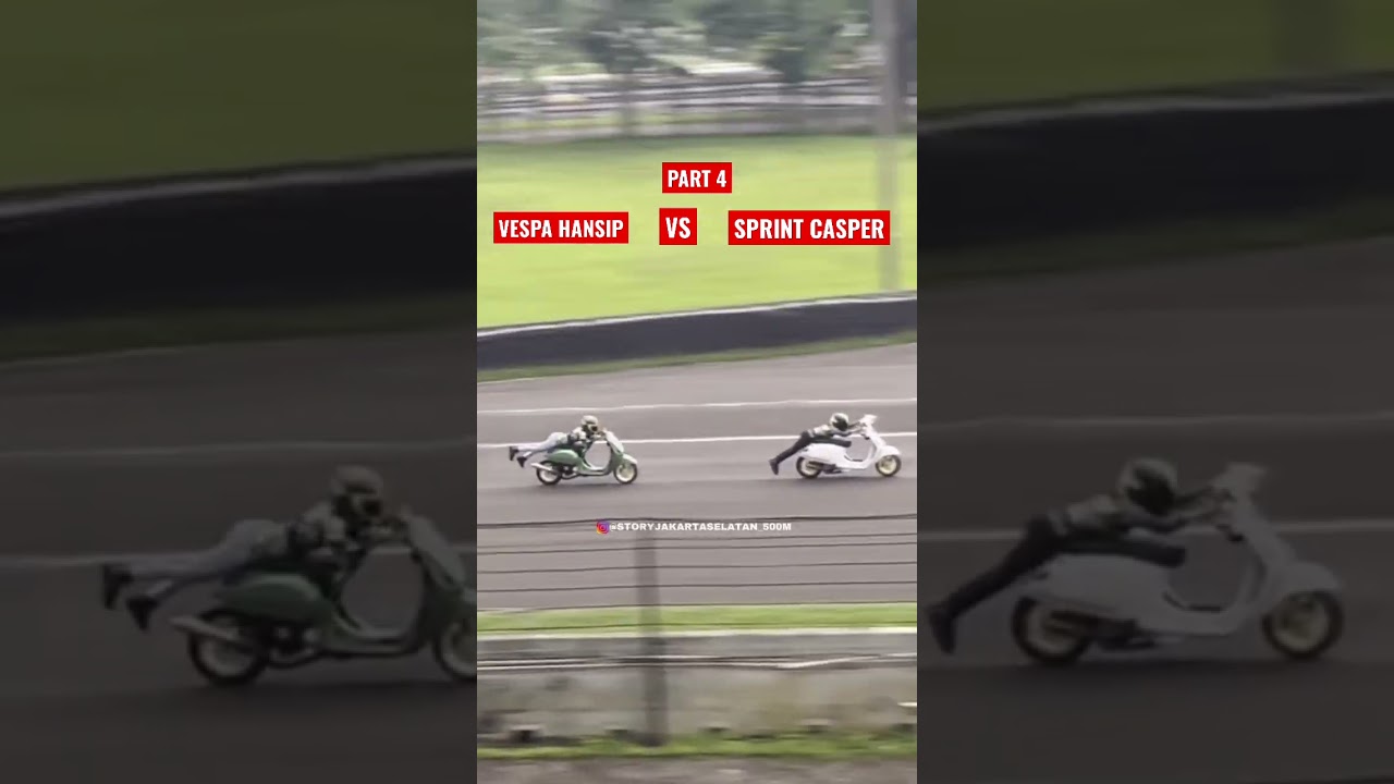 Big match Vespa 66 Free sprint casper vs hansip ‼️ #shorts