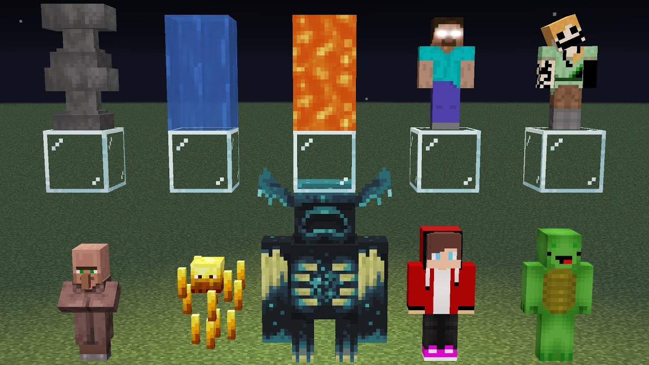 which will survive - WARDEN vs jj and mikey vs destorted herobrine STORM in MINECRAFT