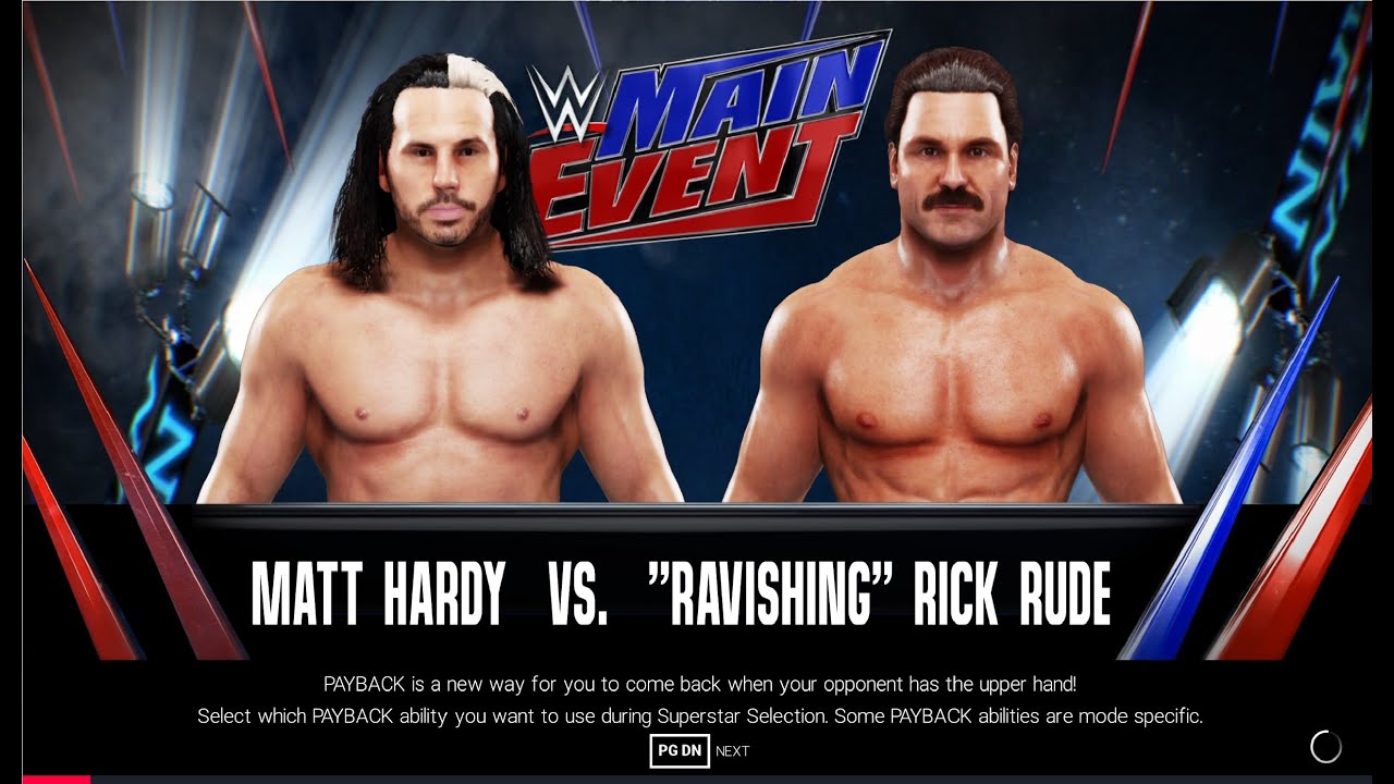 WWE 2k19 Бой между Matt Hardy - RAVISHING Rick Rude