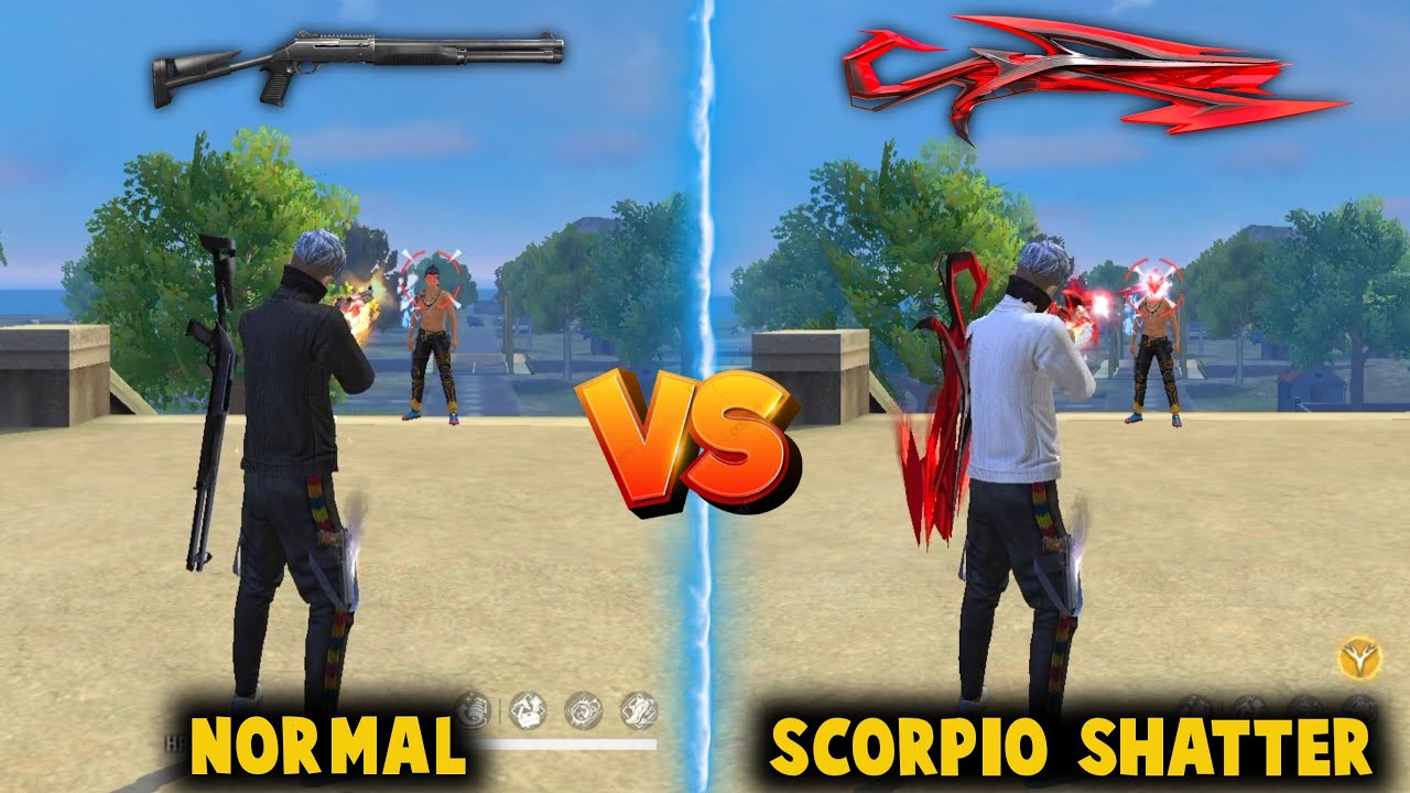 NEW EVO M1014 - SCORPIO SHATTER VS NORMAL M1014 DAMAGE ABILITY TEST | BEST M1014 SKIN - FREE FIRE