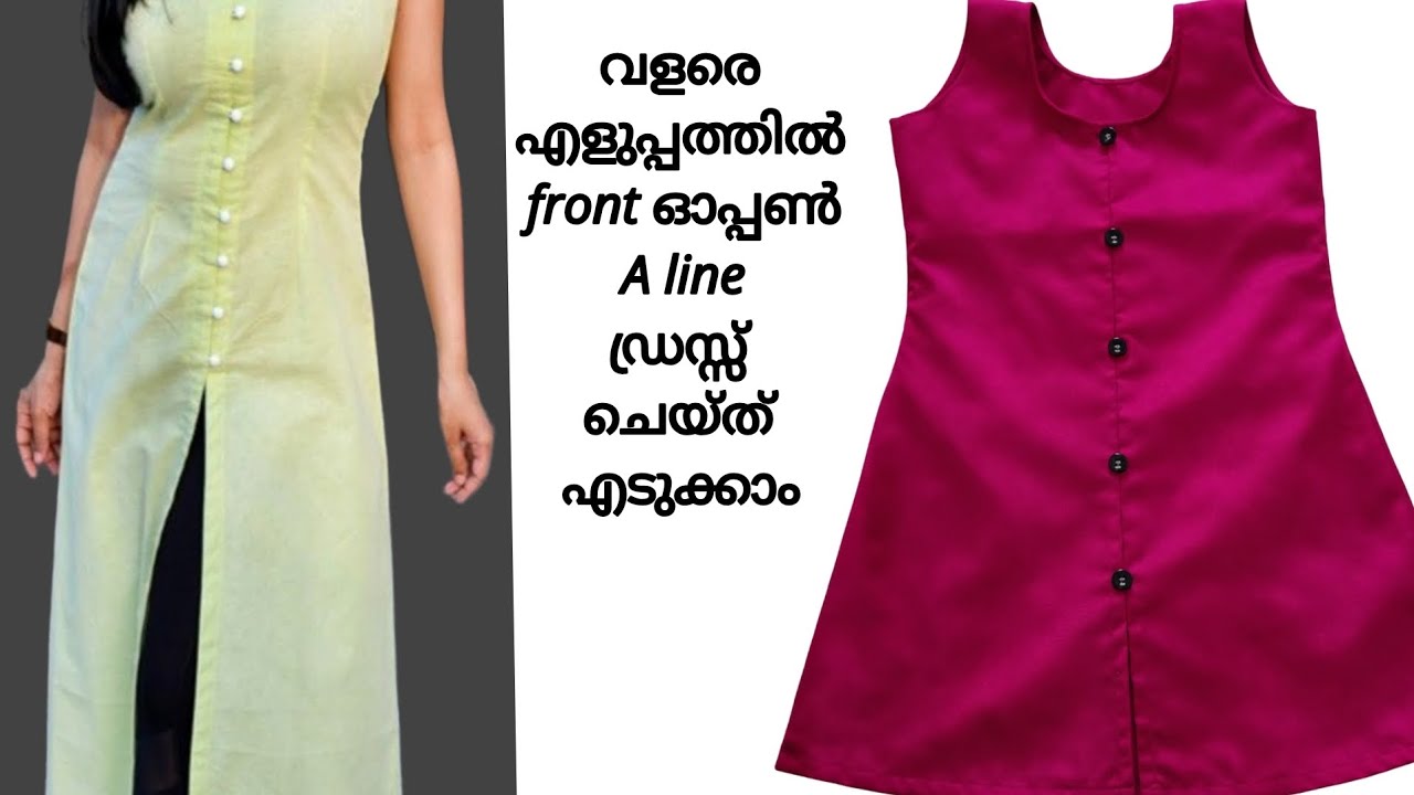 Front open A line kurti cutting and stitching☺️