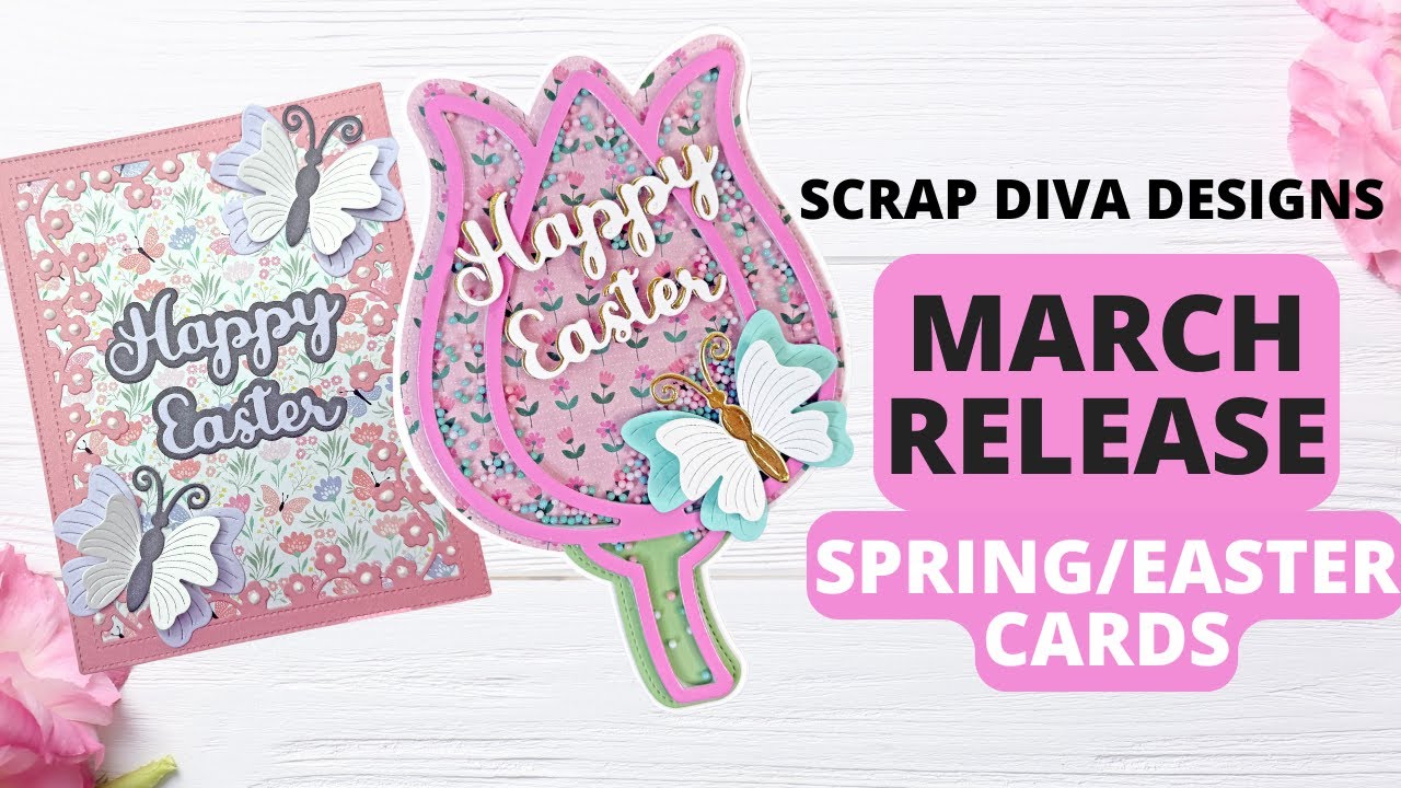 Tulip Shaped Card | Spring and Easter Cards | Scrap Diva Designs March Release