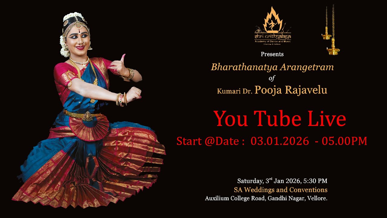 Kumari Dr. Pooja Rajavelu Bharathanatya Arangetram live streaming