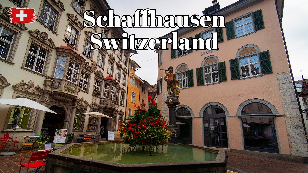 🇨🇭 Шаффхаузен, Швейцария Пешеходный тур по очаровательному историческому городу Швейцарии (Субтитры)