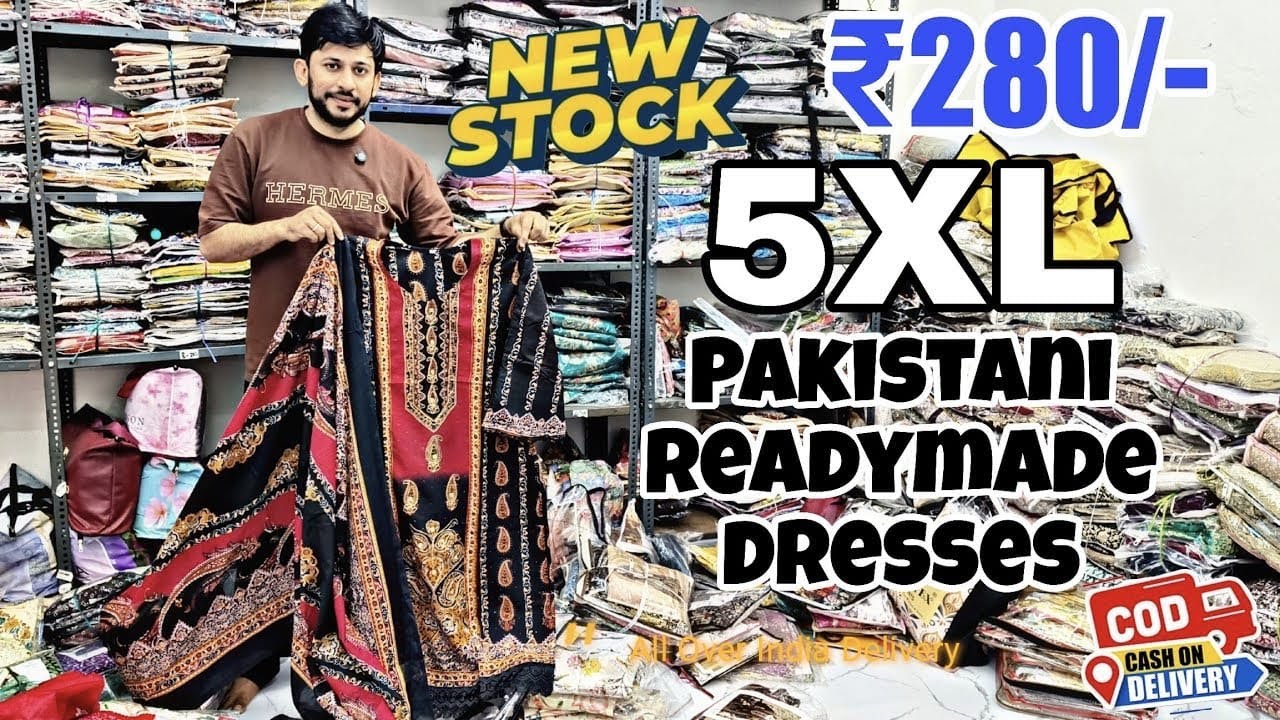 Latest Pakistani Readymade With Lays Work ₹280/-Upto 5XL Designs Wholesale Collection COD Available 