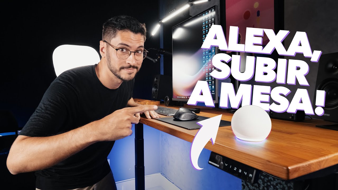 Minha Mesa com Regulagem de Altura agora &eacute; AUTOMATIZADA! | GenioDesk e Alexa!