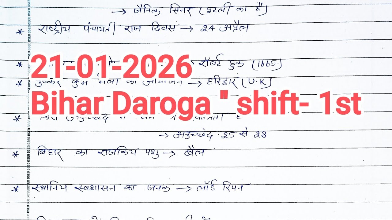 Bihar Daroga 21 jan 1st shift Exam analysis
|| बिहार दरोगा Exam analysis