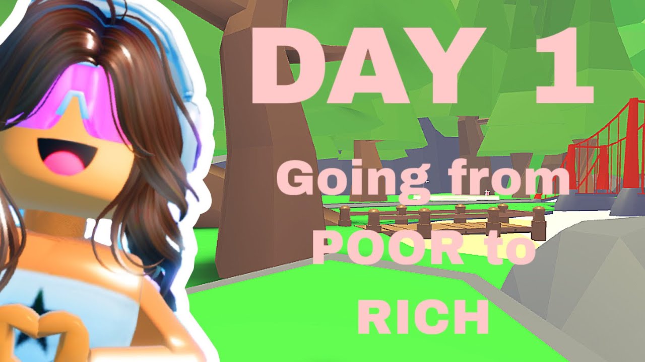Going from POOR to RICH in adopt me DAY 1 #roblox #viral #challenge 
