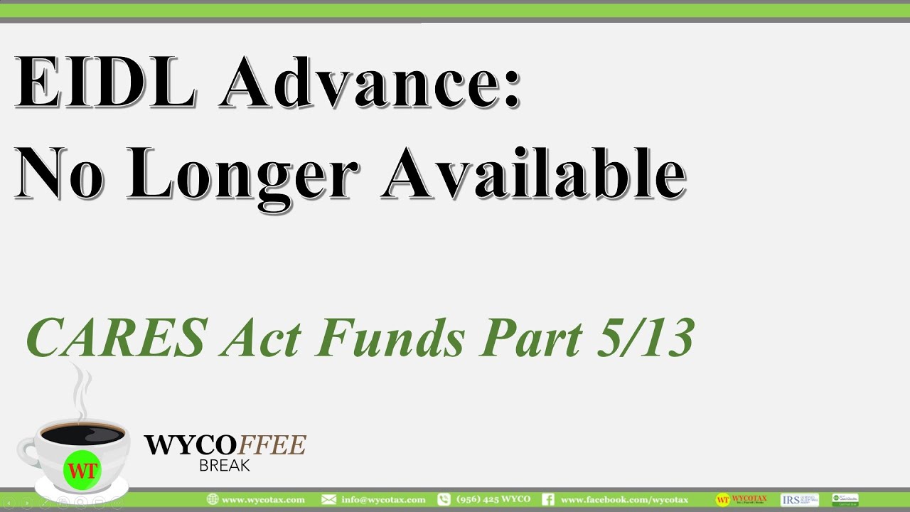 EIDL Advance: NO LONGER AVAILABLE