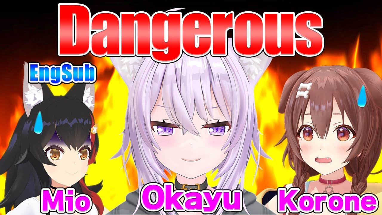【Hololive/ENG SUB】Nekomata Okayu is too dangerous a cat for Inugami Korone, Subaru and Ookami Mio!