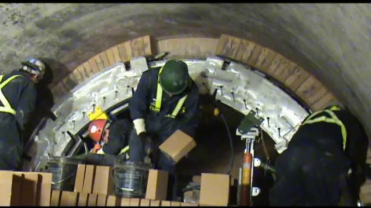 Rotary Kiln Refractory Installation with Bricking Machine