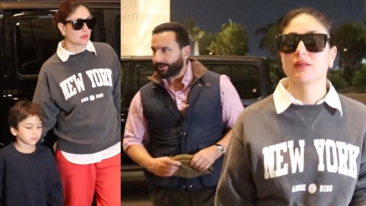 Kareena Kapoor and Saif Ali Khan spotted at Mumbai Airport | Shudh Manoranjan