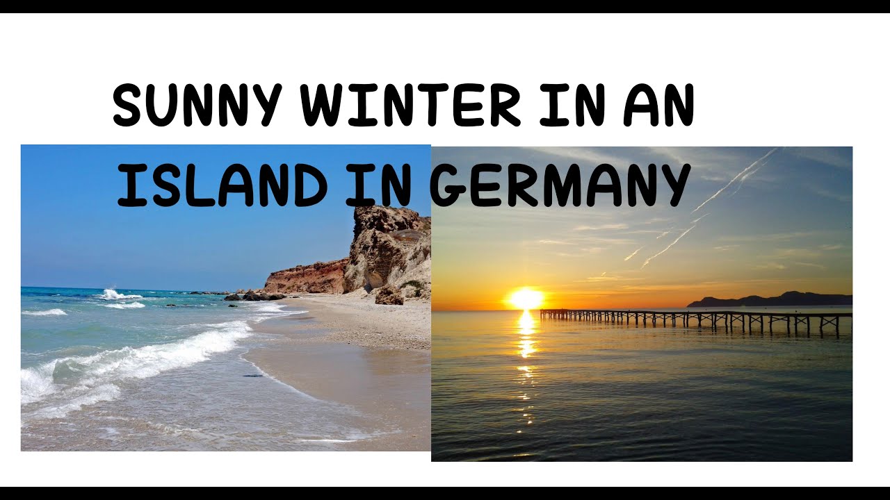 Sunny winter on an island in Germany / Beach walk.