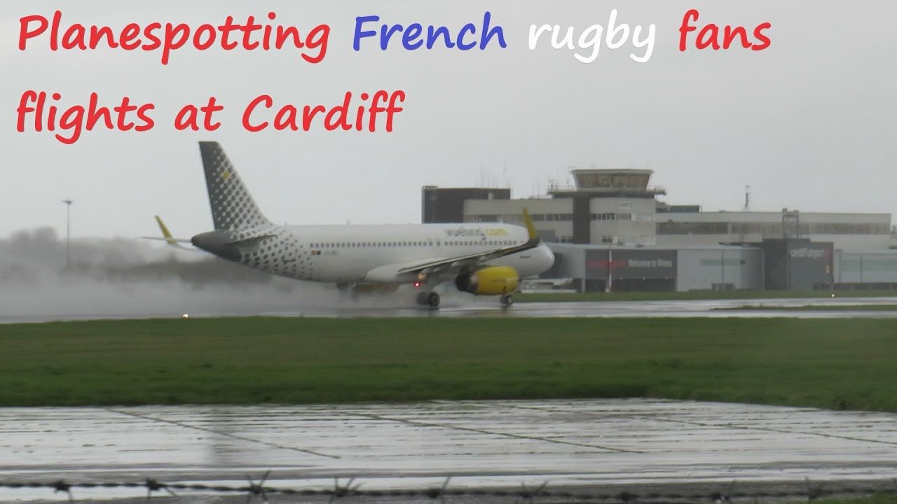 Planespotting French rugby fans flights at Cardiff Airport