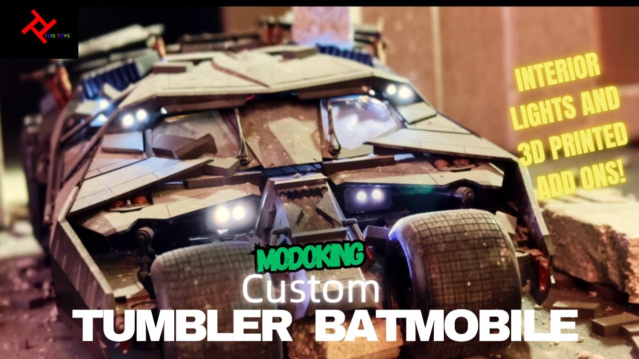 MODOKING TUMBLER BATMOBILE CUSTOM by Tris Toys. Paint, Lights, and 3d prints!!!