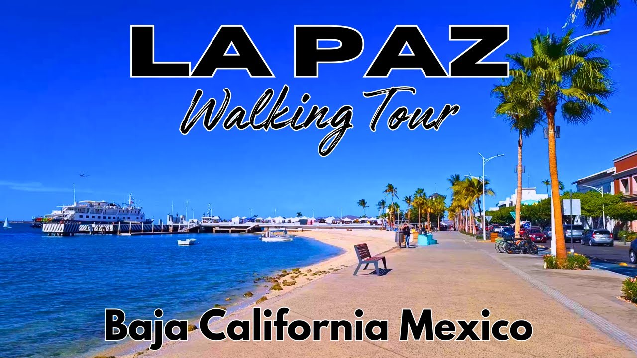 La Paz BAJA California Sur Boardwalk-Malecon WALKING TOUR | see the ocean side shops & restaurants