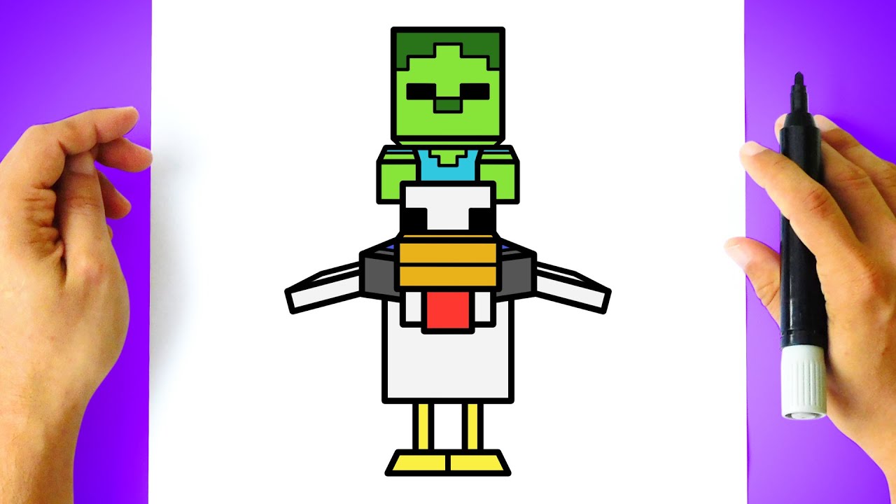 How to DRAW CHICKEN JOCKEY MINECRAFT