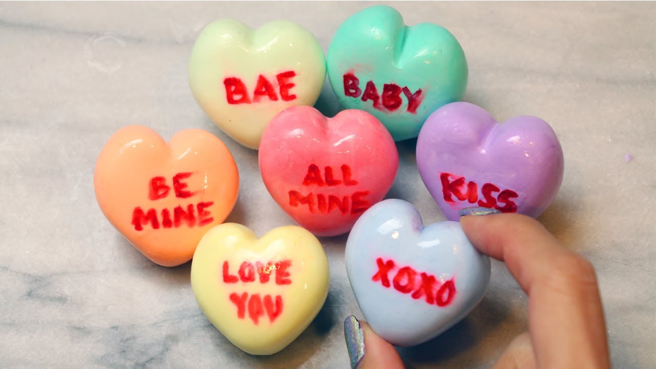 How to Make Cute Clay Valentine's Day Sweethearts! Satisfying Clay Cracking ASMR Video #21!