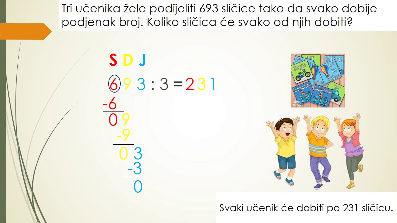 Dijeljenje trocifrenog broja jednocifrenim brojem