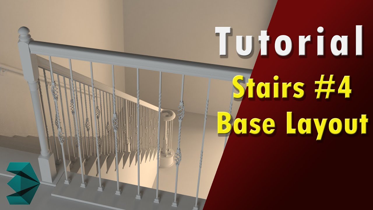 3ds Max Tutorial - Stairs 04 - Base Layout