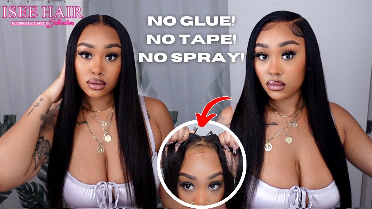 THE BEST GLUELESS WIG I EVER TRIED!! Beginner Friendly 9x6 Closure Wig Install ft ISEE Hair