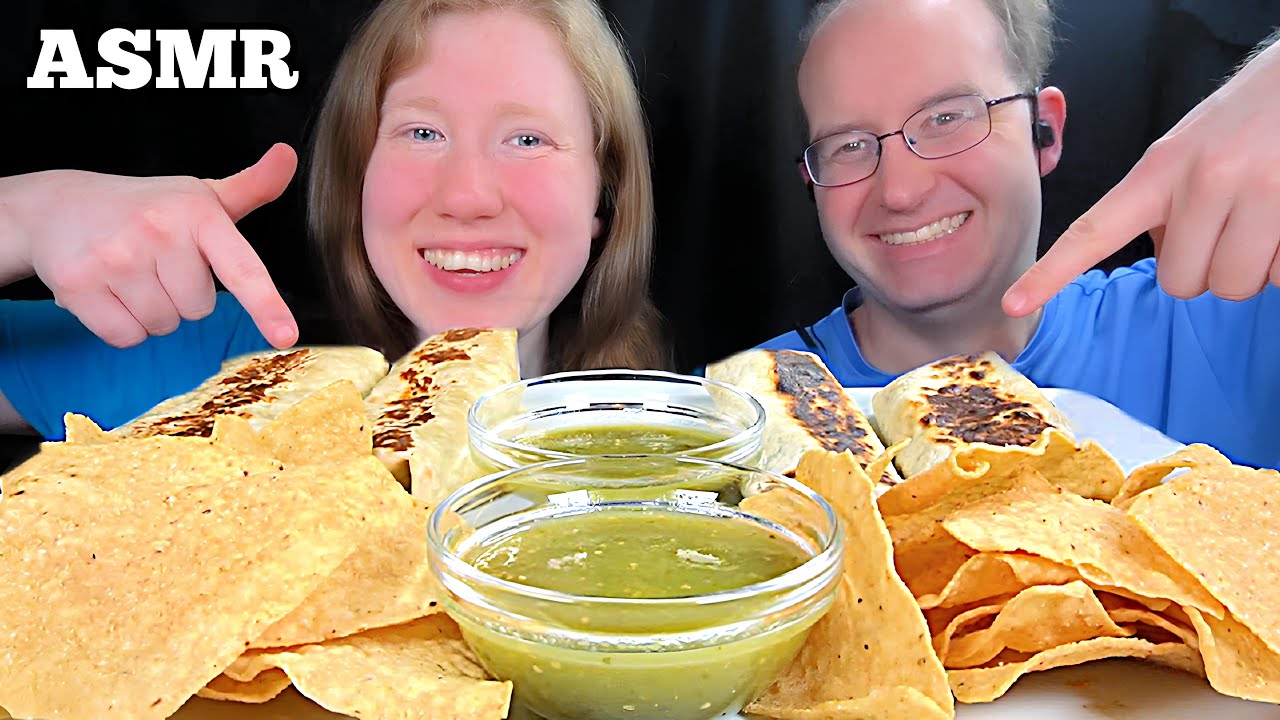 ASMR CHILI CHEESE BURRITOS FEAST MUKBANG EATING SOUNDS