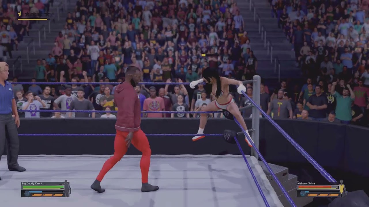 WWE 2K25: Low blow to Melissa Divine (K-Pro Low blow match)