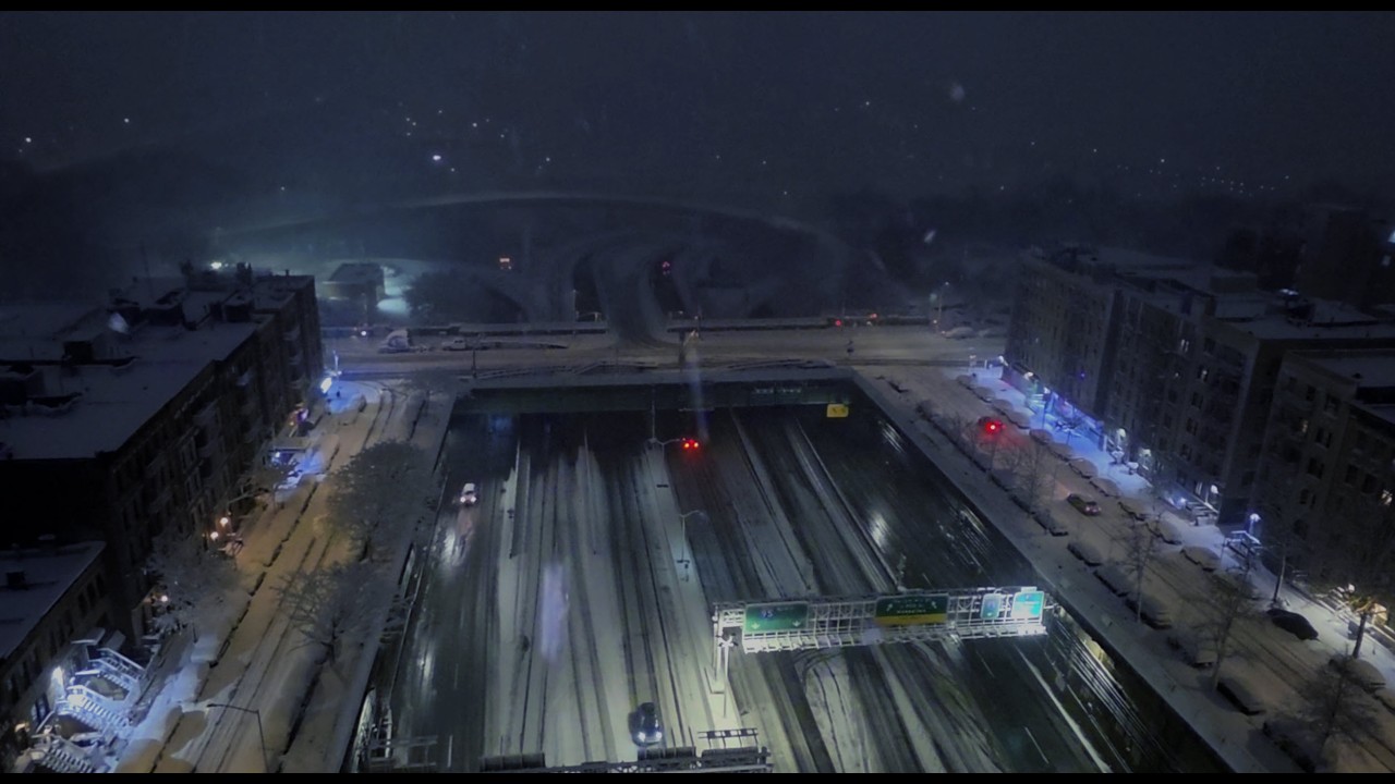 Bomb Cyclone Blizzard NYC 02-22-26, Eastern View from Manhattan Overlooking Cross Bronx Expressway