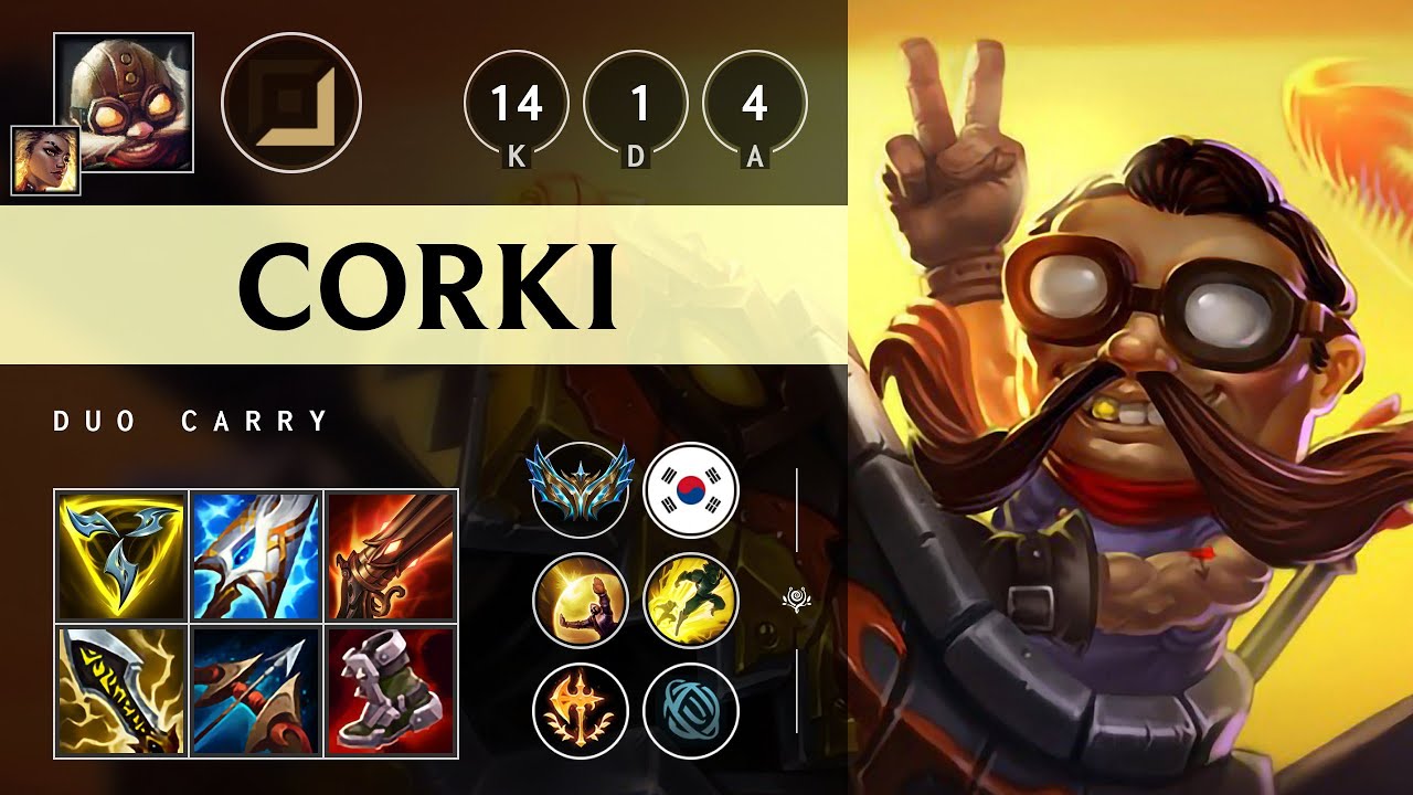 Corki ADC vs Ezreal: Pentakill, Legendary - KR Challenger Patch 14.22