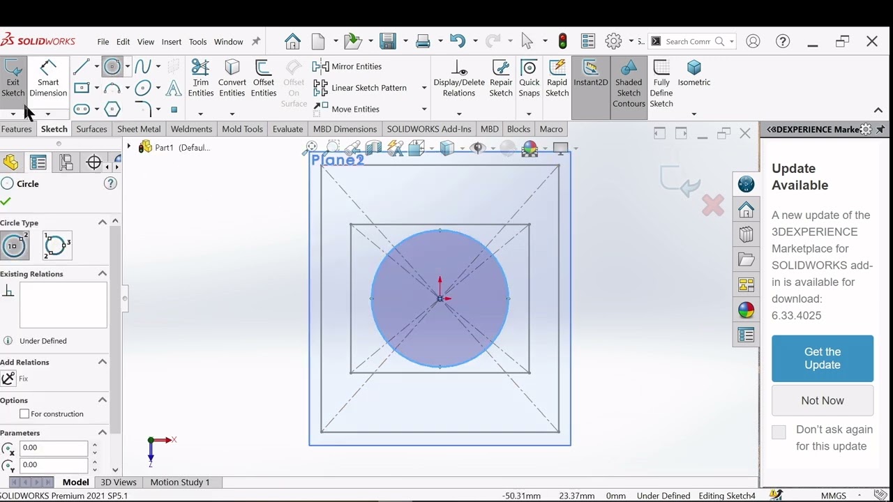SolidWorks | Вправа 11 | Основи для початківців | Команда Lofted Boss/Base | Крок за кроком
