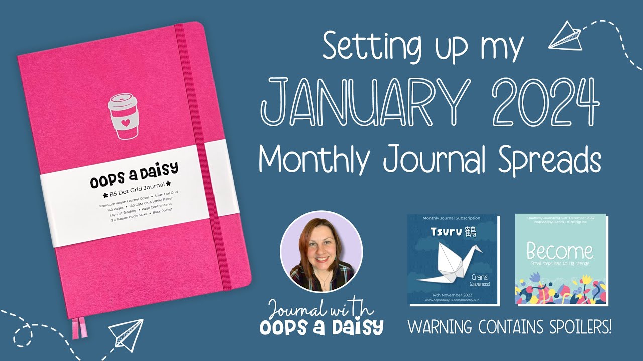 Setting Up My 2024 Bullet Journal | January 2024 Monthly Spreads | Waterfall Dutch Door