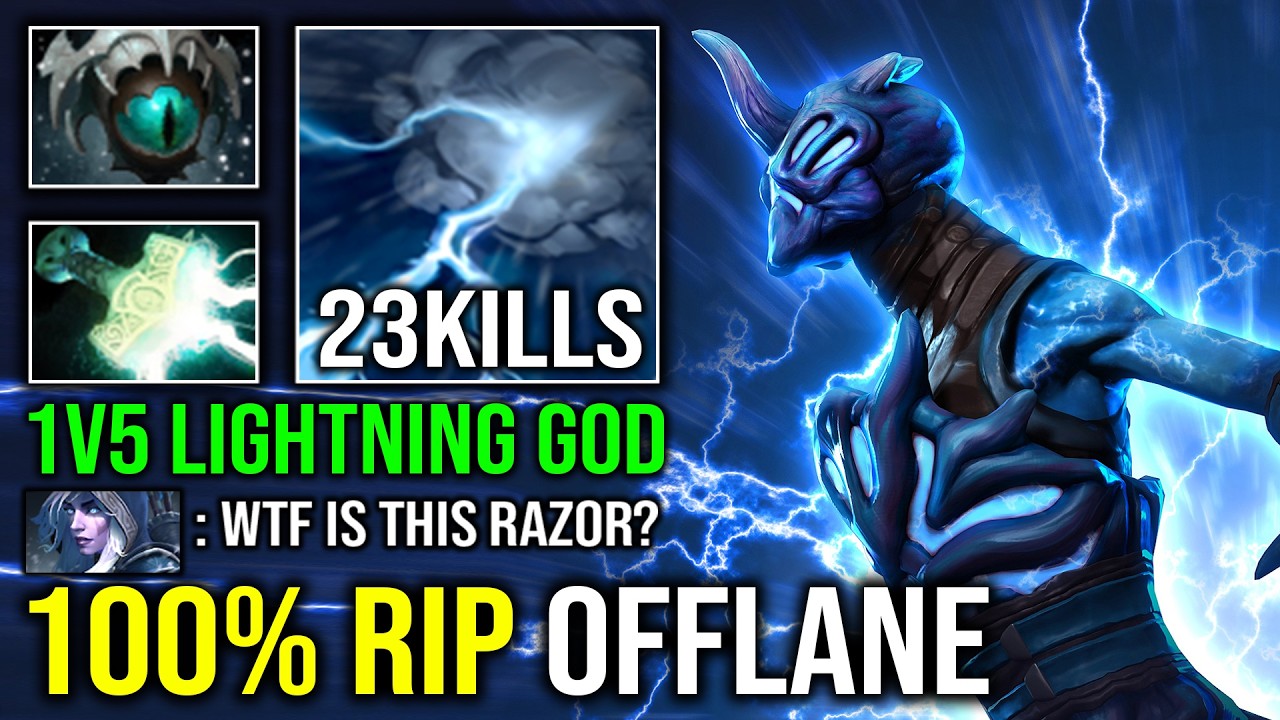 How to Offlane Razor Against Drow 100% Max Static Link Skadi Eye of Storm Unlimited Lightning Dota 2