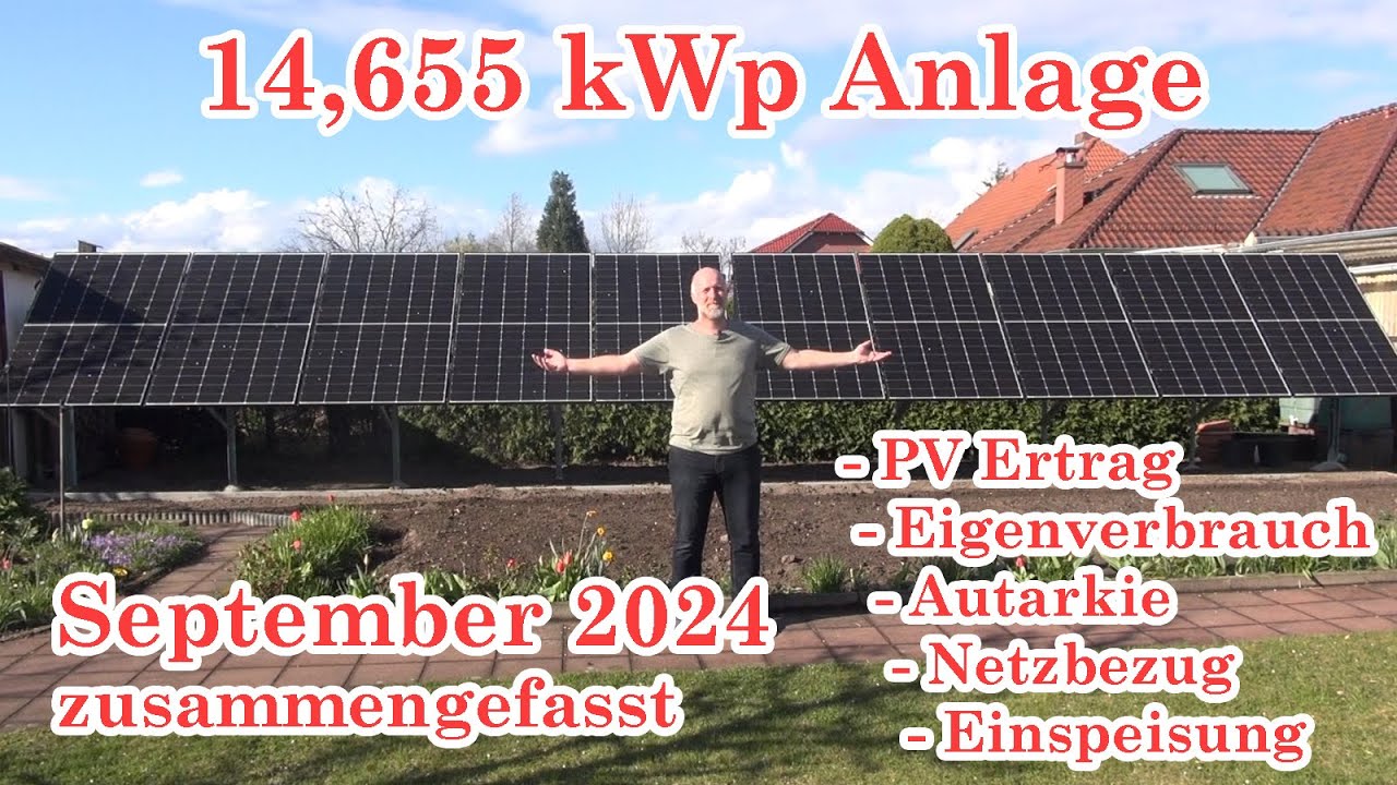 PV Auswertung September 2024 / 14 kWp PV + 10 kWh Akku